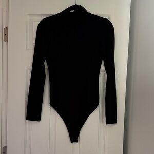 Uniqlo Black Ribbed Turtleneck Bodysuit